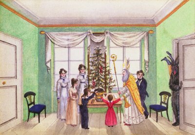 Krampus en St. Nicolaas uit het dagboek van Carl Baumann geschreven 1813-25 door Franz Paumgarrten